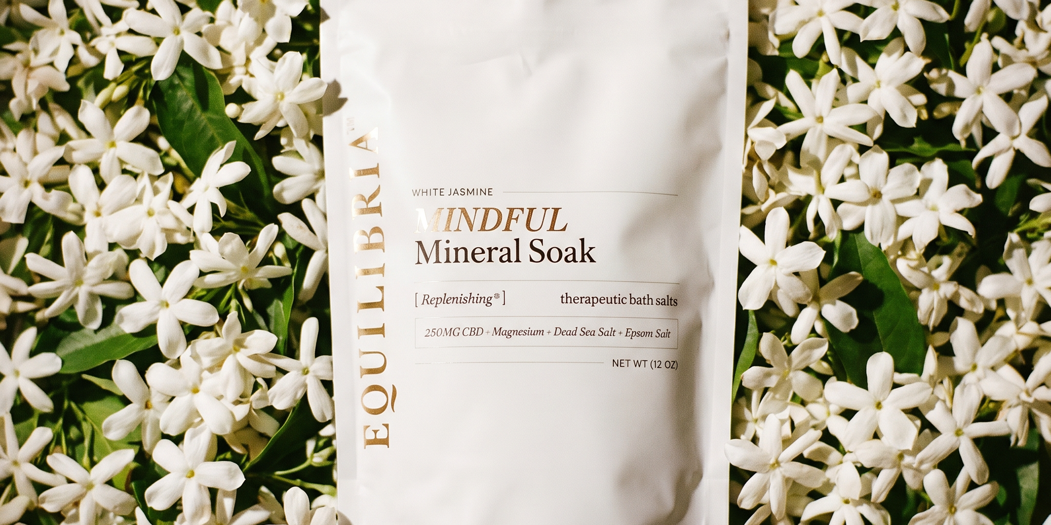 Mindful Mineral Soak Pouch on flowers