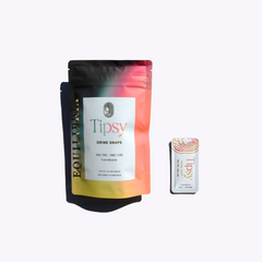 Packaged drink snaps with Tipsy branding on a white background