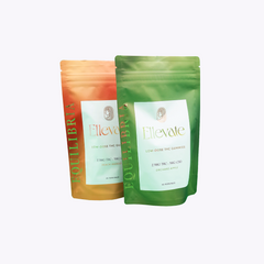 Two packages of Equilibria's Ellevate products on a white background