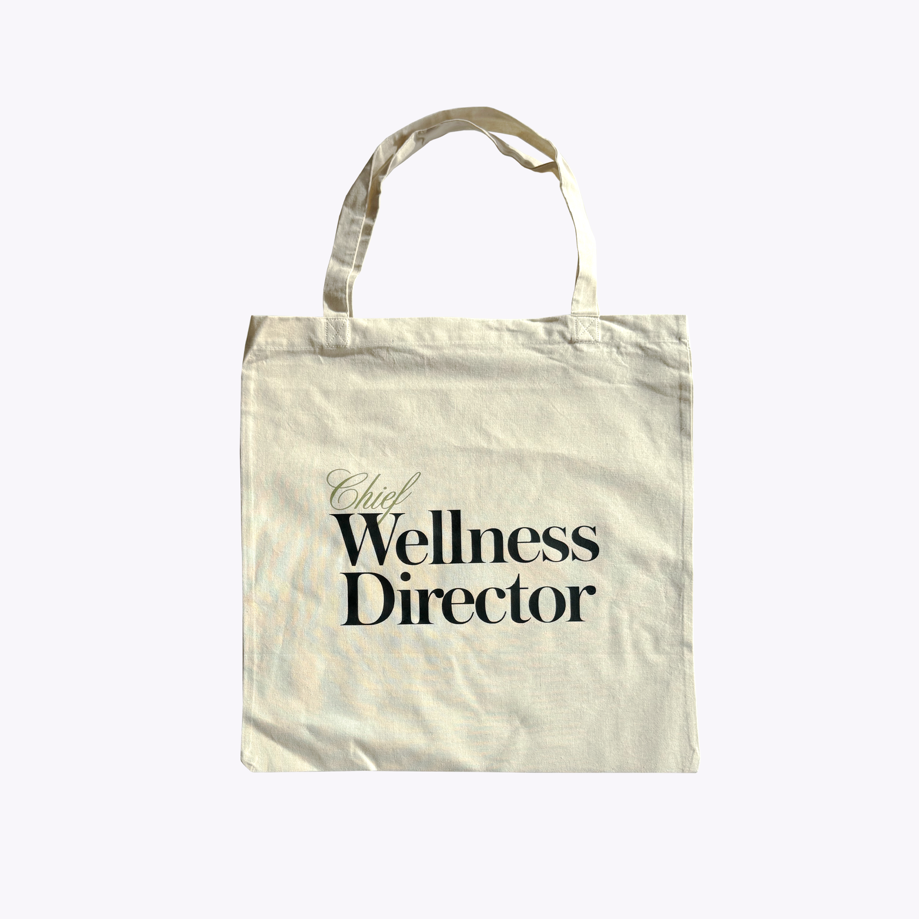 Tote bag with 'Chief Wellness Director' text on a white background by Equilibria